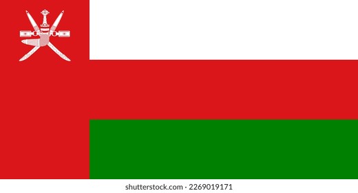 Oman flag simple illustration for independence day or election