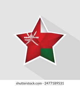 Oman Flag Star Shape Icon