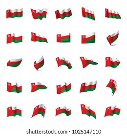Oman flag, vector illustration on a white background