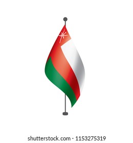 Oman flag, vector illustration on a white background