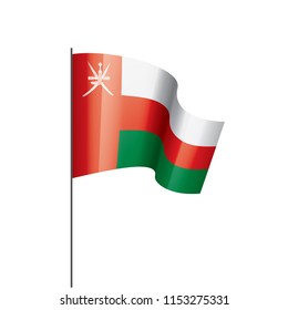 Oman flag, vector illustration on a white background