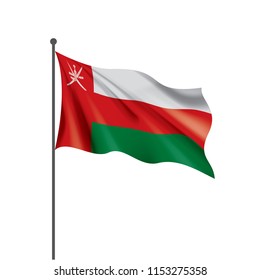 Oman flag, vector illustration on a white background