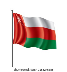 Oman flag, vector illustration on a white background