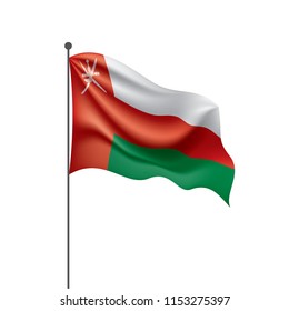 Oman flag, vector illustration on a white background