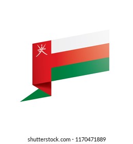 Oman flag, vector illustration on a white background