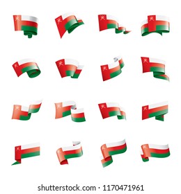 Oman flag, vector illustration on a white background