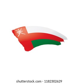 Oman flag, vector illustration on a white background.