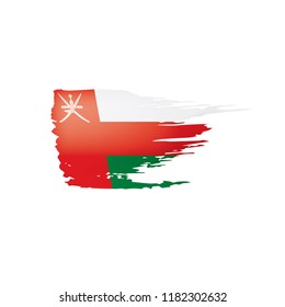 Oman flag, vector illustration on a white background.