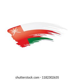 Oman flag, vector illustration on a white background.
