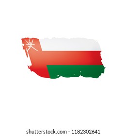 Oman flag, vector illustration on a white background.