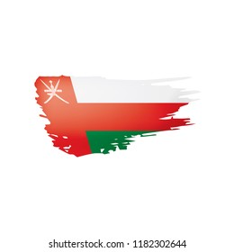 Oman flag, vector illustration on a white background.
