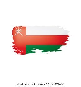 Oman flag, vector illustration on a white background.