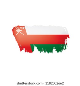 Oman flag, vector illustration on a white background.