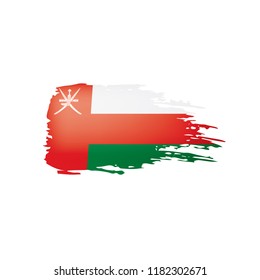 Oman flag, vector illustration on a white background.