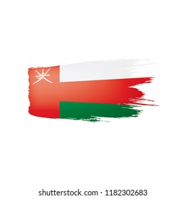 Oman flag, vector illustration on a white background.