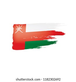 Oman flag, vector illustration on a white background.