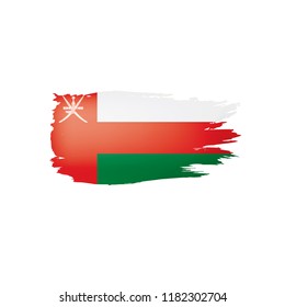 Oman flag, vector illustration on a white background.