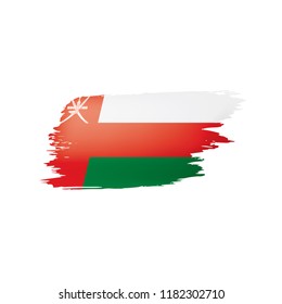 Oman flag, vector illustration on a white background.