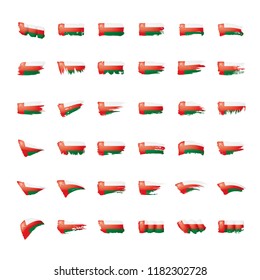 Oman flag, vector illustration on a white background.