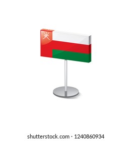 Oman flag, vector illustration on a white background