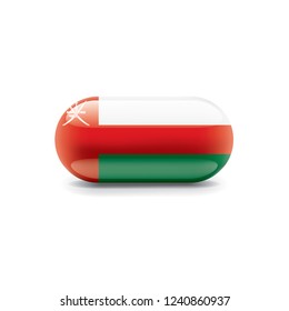 Oman flag, vector illustration on a white background