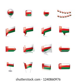 Oman flag, vector illustration on a white background