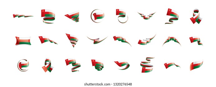 Oman flag, vector illustration on a white background