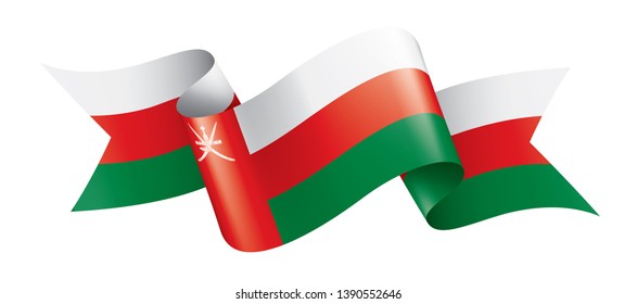 Oman flag, vector illustration on a white background