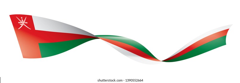 Oman flag, vector illustration on a white background