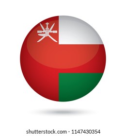 Oman glossy round button. Vector Illustration EPS10.