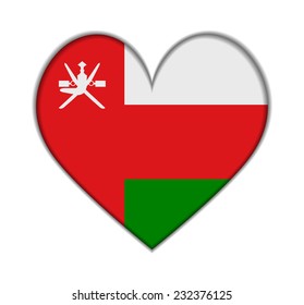 Oman heart flag vector illustration
