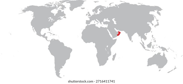 Omán destacado en el diseño del Vector del mapa mundial