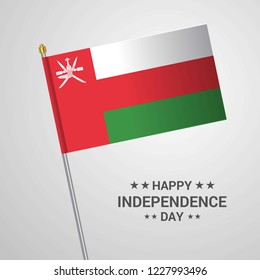 Oman Independence day typographic design with flag vector