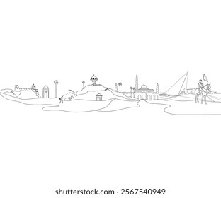 Oman landmarks with modern architecture
