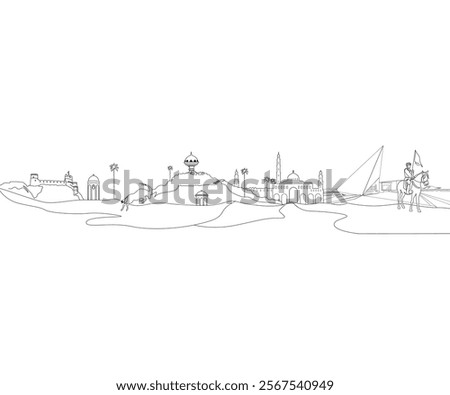 Oman landmarks with modern architecture