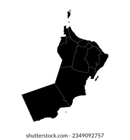 Oman map with administrative divisions. Vector illustration.