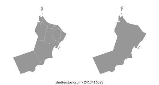 Oman map with administrative divisions. Vector illustration.