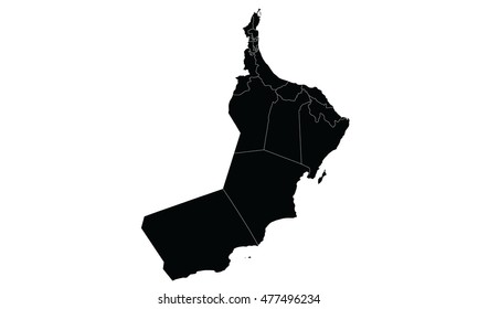 Oman map black color