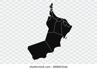 Mapa de Omán de color negro en el panel de fondo
