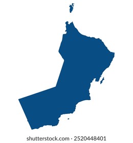 Oman map. Map of Oman in blue color