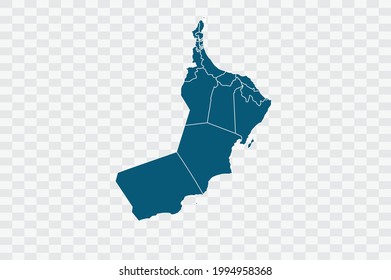 Oman map blue Color on Backgound png