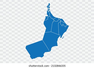 Oman Map blue Color on Backgound png