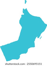 Omán MAPA en Azul, Country Border, Omán Mapa, Border line of Oman, Mapa Geográfico