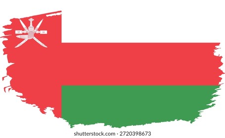 Oman Map with Flag Design, Grunge Style, Patriotic Use