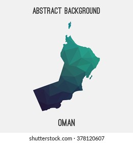 Oman map in geometric polygonal style.Abstract tessellation,modern design background. Vector illustration EPS8