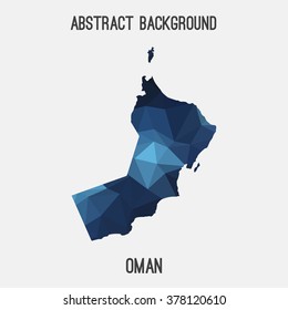 Oman map in geometric polygonal style.Abstract tessellation,modern design background. Vector illustration EPS8