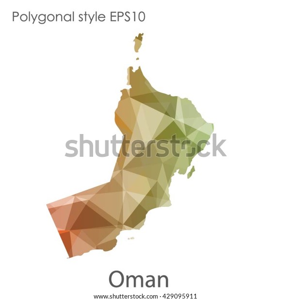 Oman Map Geometric Polygonal Styleabstract Oman Stock Vector Royalty Free 429095911 Shutterstock 