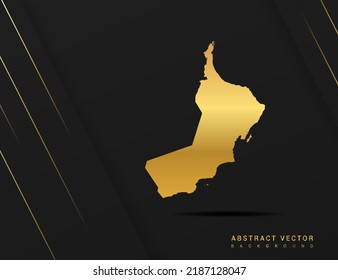 Oman map of gold gradient style vector Illustration.