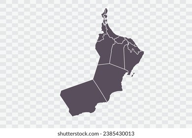 Oman Map Graphite Color on White Background quality files Png