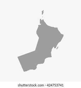 Oman  map in gray on a white background